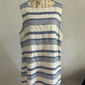 Beachlunchlounge Blue and White Dress Sleeveless